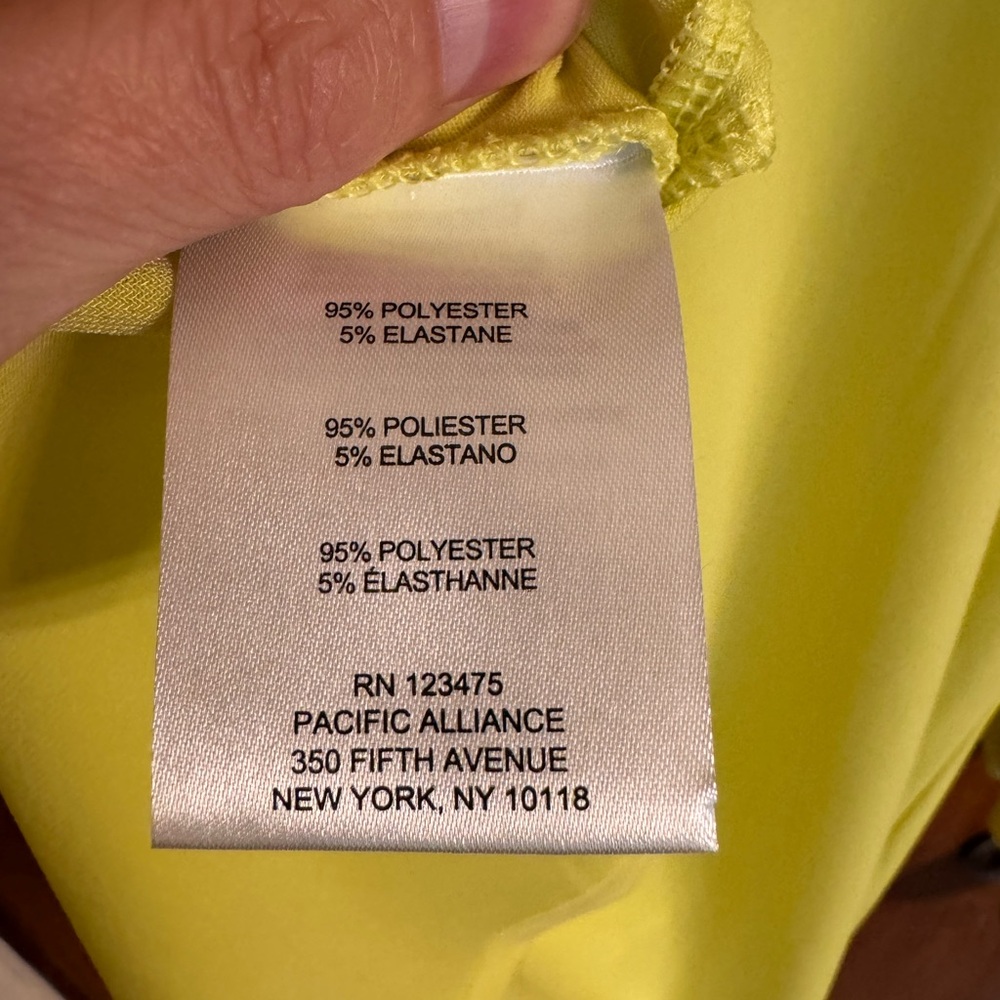 EUC women’s size XL fluorescent yellow 3/4 sleeve tunic by Ellen Tracy - Picture 4 of 13